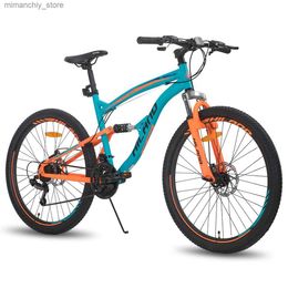 Bikes Hiland Full-Suspension Mountain Bike 21 Speed 26 Inch Wheel for Men Mens Womens Bicyc Q231129
