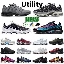 New top Tn Plus Running Shoes mens womens Utility Sports Shoes Reflective Bred Triple Black Black University Blue Utility Clean White Utility Olive Black Unity
