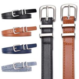 Belts Metal Buckle PU Leather Belt Elegant Y2k Style Slim Side Korean Waistband All-match Jeans Trouser Decor Thin Waist Outdoor
