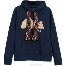 C9x4 Designer Clothing Pa Sweatshirts Fashion 3ccm Palmes Angels Tassel Strap Broken Head Bear Navy Loose Men and Women and Hoodie Sweater Couple Style F234