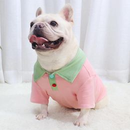 Vests Cotton Pet Dog Clothes for Medium Dogs Gentleman French Bulldog Polo Shirt Autumn New Style Dog Collar Shirts Pug Costume