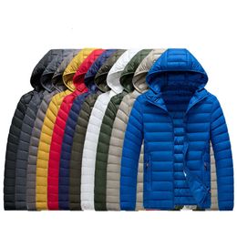 Down jacket Light weight Warm Detachable Hooded Windproof Jacket Padded Puffer Jacket Men Oversize M-8XL