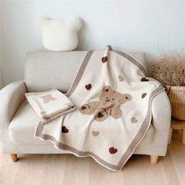 Blankets Swaddling Knit Blanket Swaddling Blankets for Baby born Babies Accessories Bear Children's Winter Warm Bed Cover Bedding Manta Bebe 231129