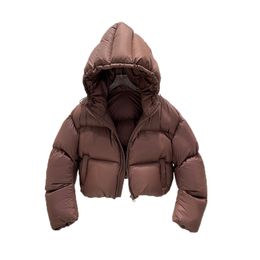 2023 winter new 90 white duck down Ken bean wind personality high waist short down jacket winter female little bread and clothing.