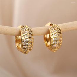 Hoop Earrings Vintage CZ Pave Zircon Small For Women Goth Silver Color 2023 Trend Piercing Earings Jewelry Gifts