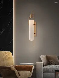 Wall Lamp Lamps LED Modern Glass Lampshade Interior Light For Bedside Bedroom Indoor Lighting Fixtures Corridor Sconce