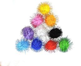 sky blue Coloured Glitter Craft Balls Pompom Furry Balls Christmas Pom Poms DIY Pompones Craft Supplies Handmade Decoration Materials