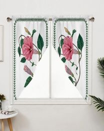 Curtain Plant Flower Leaves Morning Glory Window Treatments Curtains For Living Room Bedroom Home Decor Triangular