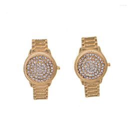 Dangle Earrings Gold Colour Personality Baroque Fashion Crystals Exaggerated Big Cute Time Watch Jewellery Female Earring