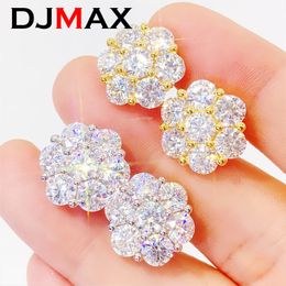 Ear Cuff 2023 DJMAX Full Stud Earrings for Women Original 925 Sterling Silver Flower Lady Luxurious Diamond 231129