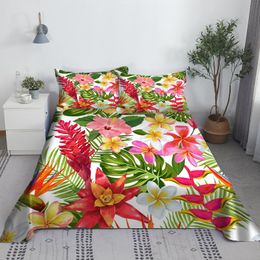 Set Various Flowers Bed Sheet Set 3D Printed Bed Flat Sheet With Pillow Cover For Kids Adults Polyester Full Twin Size wholesale