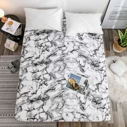 Set Marble Pattern Fitted Bed Sheet High Elastic Soft Breathable Bed Mattress Cover Nonslip Stain Resistant Bedspread