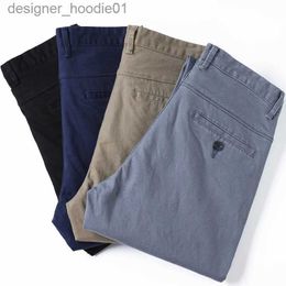 Men's Pants Men's Luxury Clothing Casual Pants Men Cotton Slim Striaight Chinos Fashion Trousers Fashion Brand Basic Mens Pants 2023 L231129