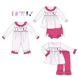 Clothing Sets Children s Romper Fall Bubble Outfits Baby Girls Clothes Set Cute Suit Cosmetics Embroidery Bodysuit Ruffle Pants Spots Jumpsuit 231128
