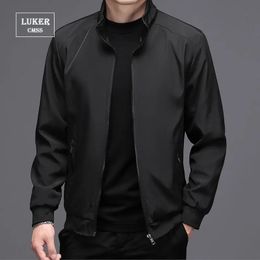 Mens Jackets LUKER CMSS Spring Summer Men Business solid Thin Coats Casual Outerwear Male Coat Bomber Jacket 231129