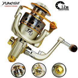 Fly Fishing Reels2 Spinning fishing reel Metal Spool 12BB 55 1 LeftRight Interchangeable Handle Wheel Coil Tackle 231129