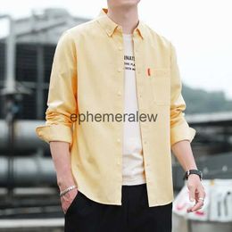 Men's Casual Shirts 100 Cotton Long Sleeve Shirt for Men High-quality Oxford wi Poet White Slim Fit Chemiseephemeralew