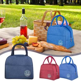 Storage Bags Lunch Bag Thermal Insulated Picnic Portable Cooler Handbag Bento Pouch Dinner Container School Office Food Tote