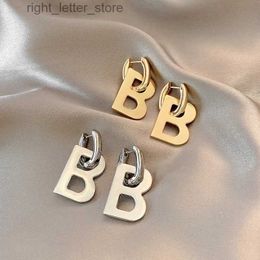 Stud Delysia King Retro letter B Earrings simple temperament Personalised removable Earrings YQ231128