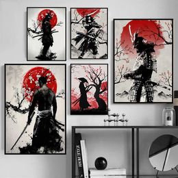 Japanese Painting Posters and Prints Japan Samurai Art Canvas Painting Anime Wall Art Pictures for Living Room Home Decor257o