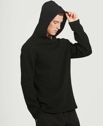 lulu New 2021 Men Hooded Hoodies Sports Yoga Thick Fabric Solid Basic Sweatshirts Quality Jogger Texture Pullovers dfhcvg