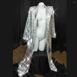 Stage Wear Female Singer Or Host High-Quality Sequin Jacket Performance Clothing Dance With Belt