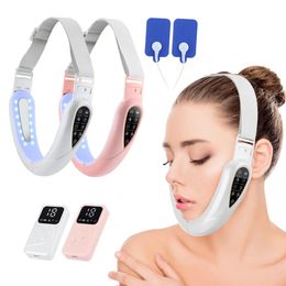 Face Care Devices EMS Lifting Device LED Pon Therapy Face Slimming TENS Pulse Massager Remove Double Chin V-Face Shaped Cheek Lift Belt 231128