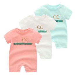 Rompers Baby Boy Girl Kids Summer High Quality Shortsleeved Cotton Clothes 12 Years Old Newborn Designer Jumpsuits Drop Delivery Mat Dhrxg