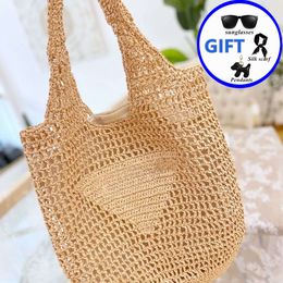 Tote bag Handbags Designer bag 2023 Embroidered Women's Bag Hollow Rafia Straw Hat Luxury Brand Summer Beach Woven Bag Handbag Apricot Yellow Black