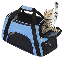 Carriers Foldable Portable Pet Cat Dog Carrier Bags Dog Transport Bag Pet Backpack Outgoing Travel Breathable Pets Handbag for Small Dogs