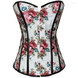 Bustiers & Corsets Floral Sexy Temperament Corset Vintage Lace Up Metal Chain Steampunk Bustier Gothic Victorian Elegant Slimming