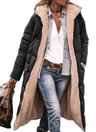 Womens Down Parkas Winter Fashion Warm Coat Casual Fleece Jacket Wool Long Hooded Outerwear 231129