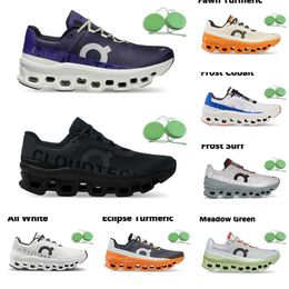 onclouds on Cloudmonster Mens Running Shoes All Lumos Black White Eclipse Fawn Turmeric Frost Cobalt Surf Acai Purple Meadow Green Trainers Sports Sneakers on Cloud