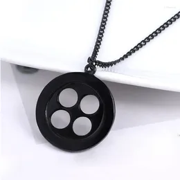 Pendant Necklaces Horror Movie Coraline Necklace Black Fastener Logo For Women Kids Cosplay Jewelry Hallowmas Gift