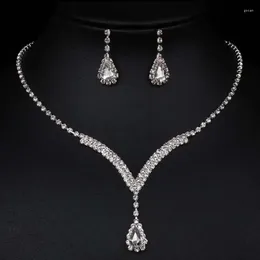 Necklace Earrings Set Women's V-Neck Teardrop Drop Wedding Party Jewellery