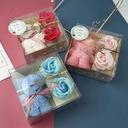 1 set of soap rose bear gift box Christmas birthday Valentine's Day gift for girlfriend wife Mother's Day gift 231127