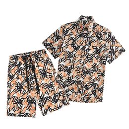 Famous designer men's shirt Hawaiian shirt fashion casual men's shirt spring and summer loose casual flower letters beach pants ss00