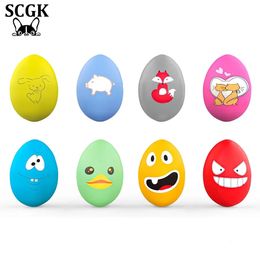 Dog Toys Chews Scgk Bouncy Egg Dog Toys Funny Ball Squeaky Latex Bouncy Egg with Squeaker for Puppy Small Pet Dogs Soft Rubber Sound 231129