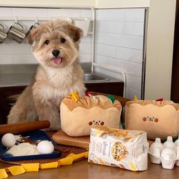 Toys 2022 INS Korea Dogs Snuffle Bread Toast Increase IQ Interactive Nosework Training Games Feeding Food Intelligence Toy