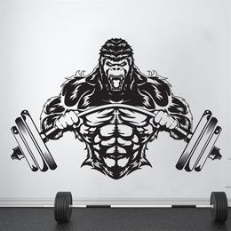 Gym Wall Decal Custom Fitness Decor Workout Art Vinyl Sticker Gorilla Gym Quote Stickers Motivation Crossfit A732 210308266l
