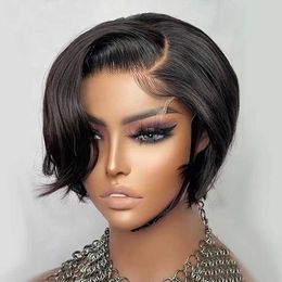 Synthetic Wigs Front Lace Wig Selling Bob Hair 13x4 Human Hair Wig Women's Short Straight Hair Head Set