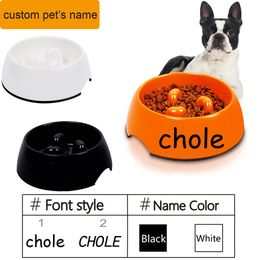 Feeding Free Customised Pet Name Pet Bowl For Fast Eaters Super Design AntiGulping Dog Bowl Slow Feeder Pet Bowls Pet Supplies