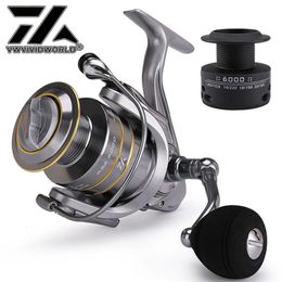 Fly Fishing Reels2 Brand High Quality Double Spool Alloy Gear Reel 51 1 47 Ratio Spinning Carp Casting Saltwater 231129