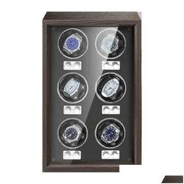 Watch Boxes Cases Winder Box Matic Wood Luxury Highend 6 Slot Es Antimagnetic Mute Case Clock S J220825 J220906237R5106884 Drop Delive Dh9O3