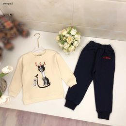 Luxury baby Tracksuit autumn kids designer clothes Size 100-160 Cartoon cat pattern print children hoodie and pants Nov25