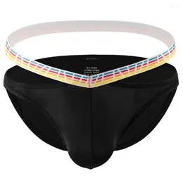 Underpants Sexy Underwear Men Hollow Thin Belt Seamless Briefs Breathable Low Waist Bikini Panties Ice Silk Shorts U Convex