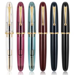 Fountain Pens Jinhao 9019 Transparent Colour Resin Pen Supplies 0507mm Ink Student School Stationery Business Office Gift 231128