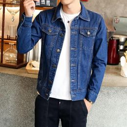 Men's Jackets Jean Jacket Men 2022 Spring Style Boutique Pure Cotton Fashion Blue Black Mens Casual Denim Slim Cowboy Coat219U