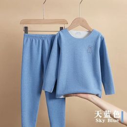 Pyjamas German Velvet Children's Thermal Underwear Set Winter Thicked Elastic Boys and Girls Autumn Shirt Pants Seamless Home Clothes 231129