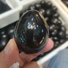 Massage Stones Rocks Wholesale 6cm 100% Natural Black Tourmaline Egg Shaped Crystal Stone Massage Chakra Healing Reiki Natural Quartz Crystals 1pcs 231128